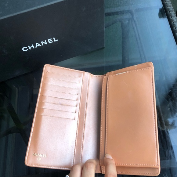 SOLD*** Chanel boy long folding wallet clutch. Metal Rose - Picture 3 of 14